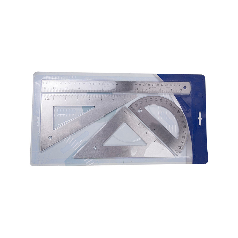 Stainless steel ruler set
